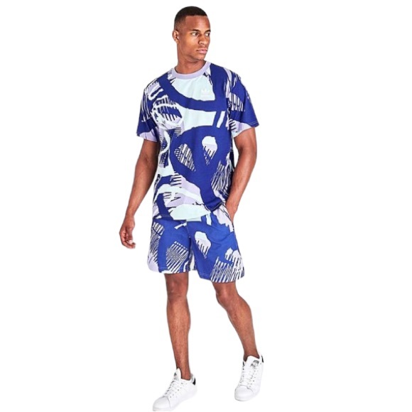 ADIDAS Originals Mens Adiplay Allover Print T-shirt & Shorts - Picture 2 of 6